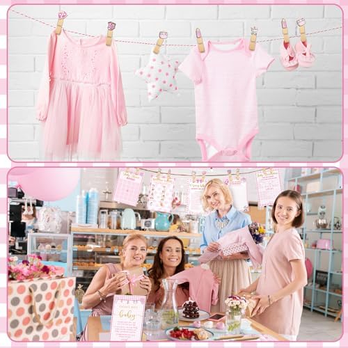 Patelai 321 Pcs Baby Shower Games Supplies, Pink Girl - Image 5