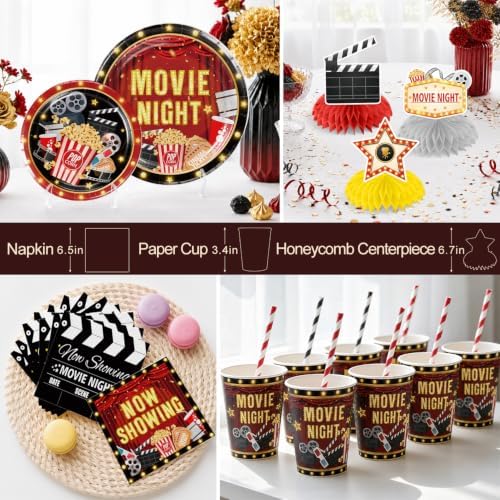 199pcs Movie Night Supplies, Convenient Tableware Set Serves 25 - Image 5