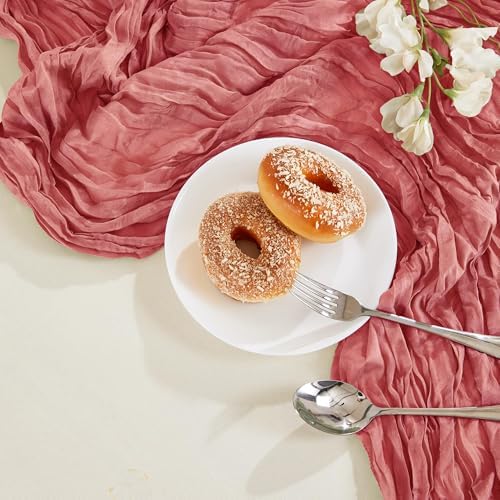 12 Pack Rose Cheesecloth Table Runner 35×120Inch Fall Boho Gauze Home Decor - Image 6