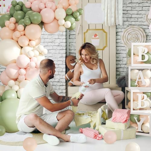 CROSSFINGERS Pink and Sage Green Wildflower Baby Shower Decorations - Image 5
