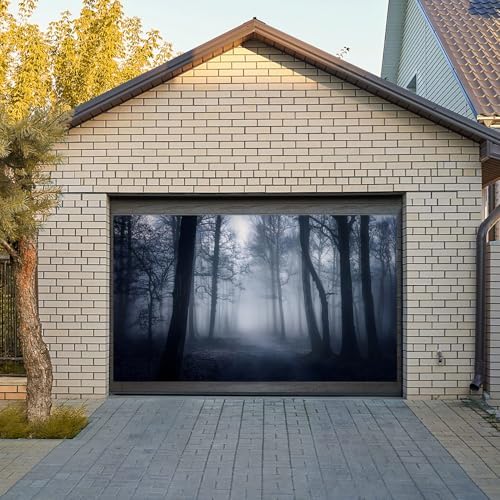 Misty Forest Backdrop for Horror Halloween Party Spooky Dark Woodland Path Foggy Trees Scary Night Background Photography Photo Booth Studio Props 15x10ft - Image 3