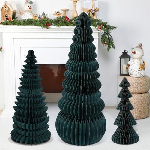 3 Pcs Large Honeycomb Christmas Tree,Classic,Green - Image 6