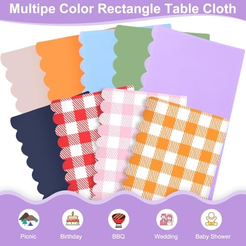 NatNarr 6 Pack Light Purple Tablecloths, Plastic Lavender Table Cloths - Image 3
