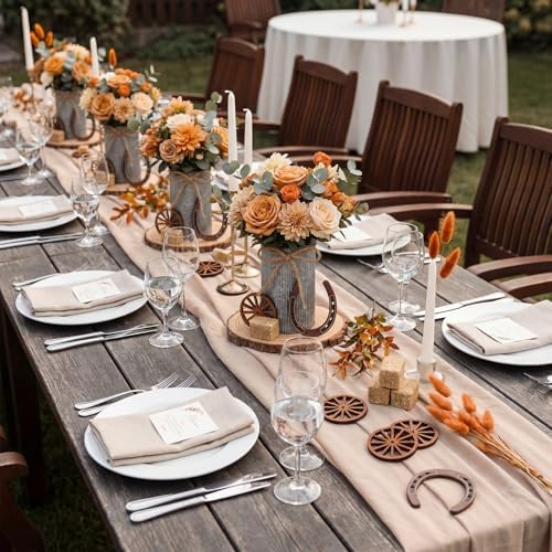 120 Pcs Western Party Decorations, Wagon Wheel Hay Bale, Silver - Image 5