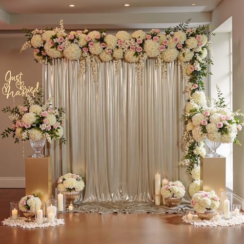 20x10ft Thick Champagne Glitter Backdrop Curtain Panels for Parties, Wrinkle Free Sequin Sparking Photo Backdrop Drapes, 4 Panels 5x10ft Shimmer Back Drop Cloth for Wedding Birthday Photography - Image 2