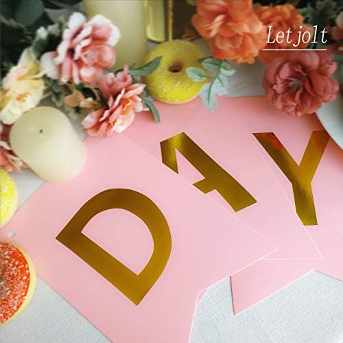 Letjolt Pink Happy Birthday Banner Girls Party Signs 13 Pcs - Image 5
