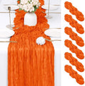 6 Pack Orange Cheesecloth Table Runner 17x108 Inch Semi Sheer Boho Gauze Cheese Cloth Fabric Table Runners Table Decor for Wedding Party Baby Shower Birthday Home Decor Garden Farmhouse by Unknown