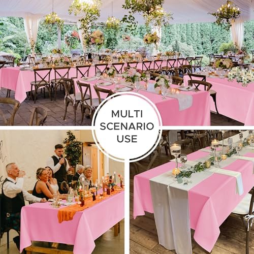 Fitable 8 Pack Pink Tablecloths 70x108 Inch for 6 Ft Rectangle Tables - Image 5