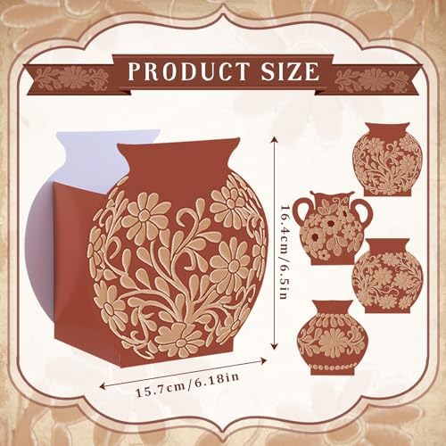 Jingmore 12 Pcs Cielito Lindo Fiesta Party Decoration, Brown Flower, Brown - Image 2