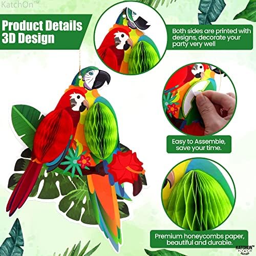 Large Tropical Birds Honeycomb Cutouts - 9x7.7 Inch, Rainforest Decorations - Image 6