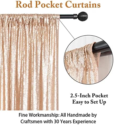 ShinyBeauty PHOTOBOOTH Background Best Choice-7FTx7FT-Champagne-Sequin Photography Backdrop Curtains for Wedding - Image 3