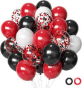 Red and Black Latex Balloons, 50Pcs 12inch Black Red White Party Balloons for Birthday,Wedding,Casino Party, Race Car Party,Graduation Decorations by Aiwolf