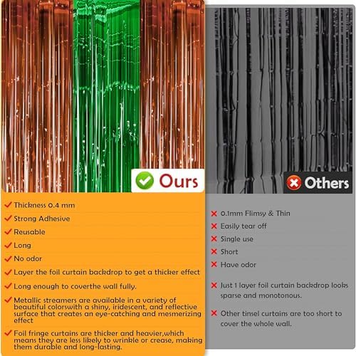 Football Party Decorations for Super Game Bowl 2027 - Green Brown Tinsel Streamers Backdrop Banner | Football Party Favors Supplies Indoor Outdoor - Game Day Birthday Party Accessories for Wall Door - Image 3