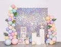 Silver Iridescent Shimmer Wall Backdrop, 12pcs Sequin Panels by KateBackdropforPhotography