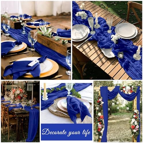 10 Pack Cheesecloth Table Runner 20 x 120 Inch, Royal Blue - Image 7