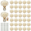 65PCS Hydrangea Artificial Flowers with Stronger Bendable Stems, Premium Silk Faux Hydrangea Flowers Bulk for DIY Wedding, Arches, Baby Showers & Large Event Decor(Champagne) by ECCELSO
