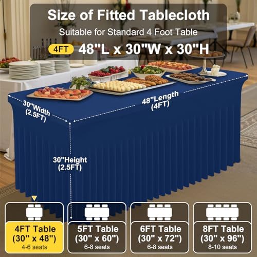 Smiry Spandex Elastic Fitted Table Cloth Skirt for 4FT Rectangle Table - Image 4