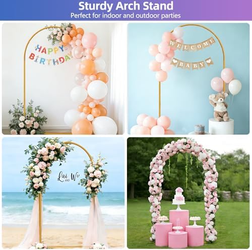 Hemmotop Arch Backdrop Stand Gold 7.2 FT - Image 3