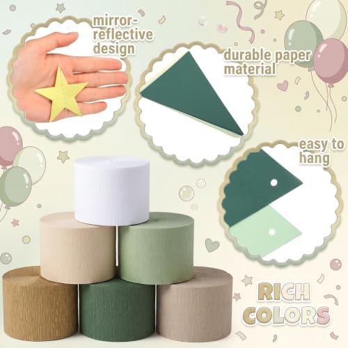 Frienda 14 Pcs Green Gold Party Decorations Set for Fancy Birthday Party - Image 3