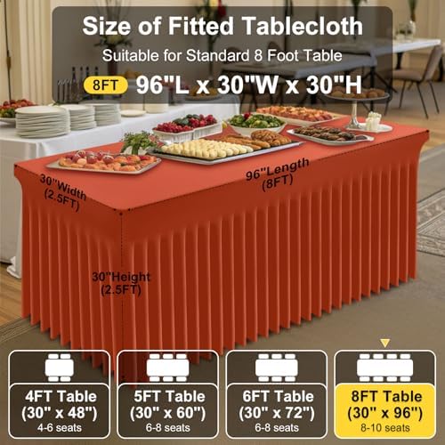 Smiry 2 Pack Spandex Elastic Fitted Table Cloth Skirt for 8FT Table - Image 4