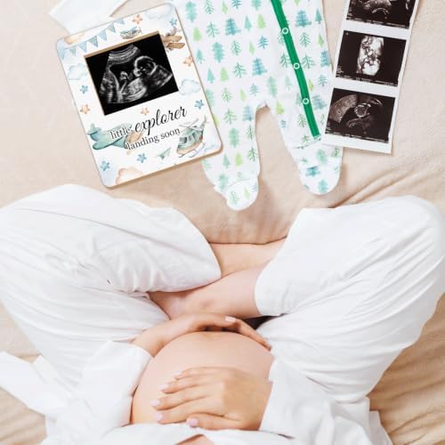 Vintage Airplane Baby Shower Decor Frame, Airplane Baby Shower Party Supplies, for Expecting Parents-to-Be Keepsake Gifts, Pregnancy Sonogram Frame Keepsake, Gender Reveal Presents - Image 5