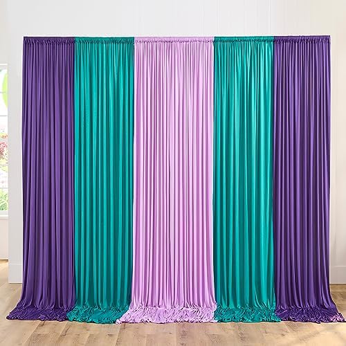 30 ft x 10 ft Wrinkle Free Turquoise Backdrop Curtains for Parties, Thick Polyester Teal Photo Backdrop Drape Panel for Wedding Mermaid Birthday Photography Background Party Backdrop Stand - Image 6