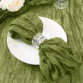 DeZerlor Olive Green Washable Cheesecloth Napkins Set of 12 for Party by DeZerlor