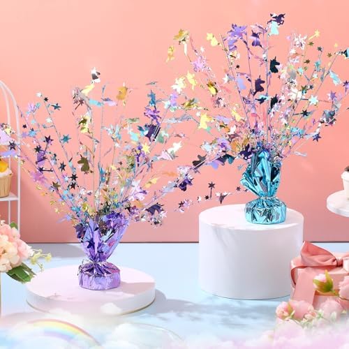 6 Pcs Unicorn Table Decorations Rainbow Table Centerpieces - Image 3