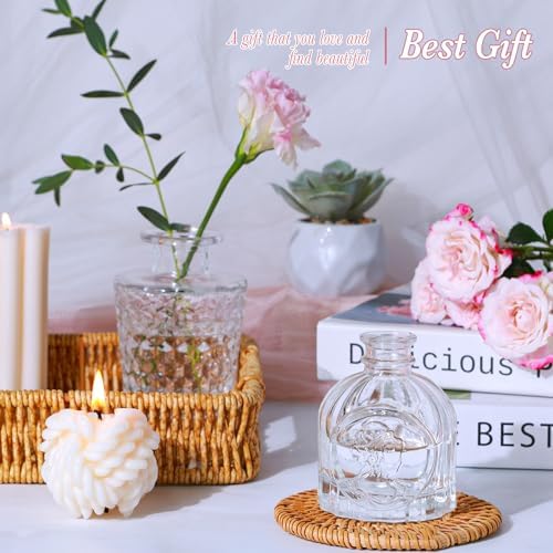 UPBUD Clear Glass Bud Vases Set of 5, Mini Flower Vase for Centerpieces - Image 5