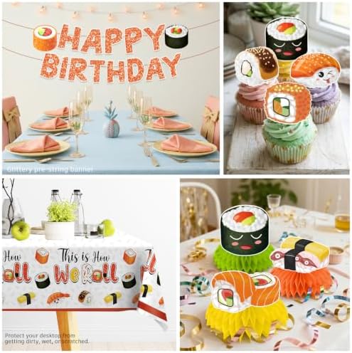 Xynic 215PCS Sushi Birthday Decorations, Sushi Party Set Serves 25 - Image 6