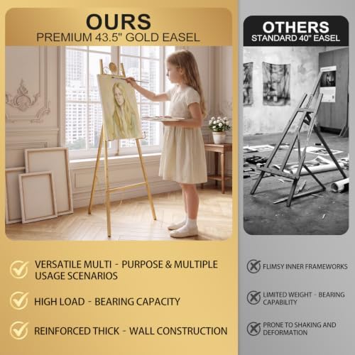 Gold Wedding Sign Stand 43.5Inch Easel Display Stand with Ground Stakes - Image 6