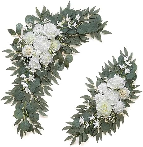 Olalaka Artificial White Wedding Arch Flowers Set of 2 by Love%C2%A0Every%C2%A0Bit%C2%A0of%C2%A0Life