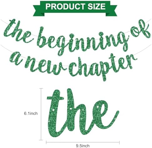 BEISHIDA Green Pre-Strung Glitter The Beginning of A New Chapter Banner - Image 3