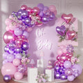 Pink Purple Balloon Garland Arch Kit, Metallic Purple Balloons by NUTTYBASH