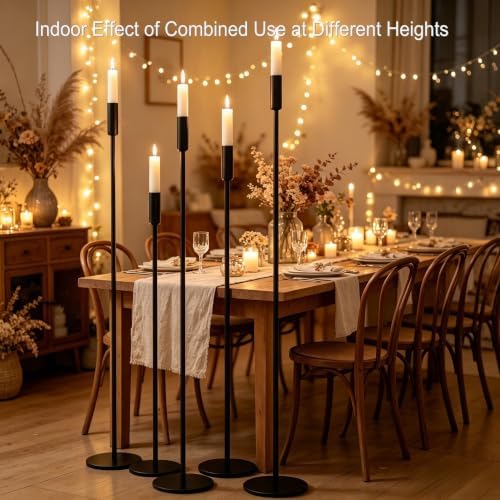 10 Pcs Adjustable Outdoor Versatile Metal Tall Candle Holders,Black - Image 6