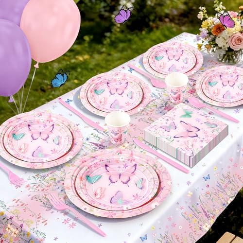 195pcs Butterfly Birthday Party Decoration, Butterfly Themed Party Supplies - Image 5