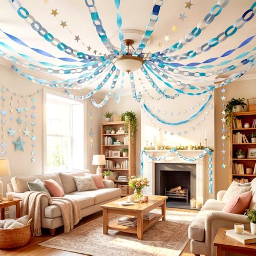 TaoBary Blue Party Decorations 400 Sheet Paper Chain, Ocean, Same Size - Image 6