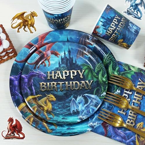 185Pcs Dragon Birthday Party Decorations Serves 25 Guests - Image 7