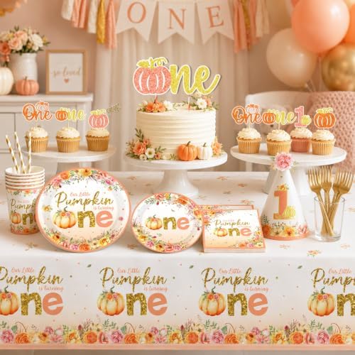 Our Little Pumpkin is Turning One Decorations for Girls, Serve 20 Guests - Image 3