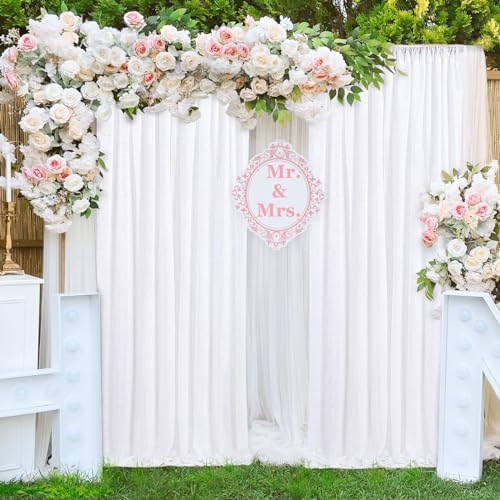 White Sequin Backdrop Curtains-6 Panels 2FTx8FT White Backdrop for Valentines Day, Glitter Party Decorations Background Drapes for Wedding Birthday Anniversary Graduation Photo Booth Decor - Image 5