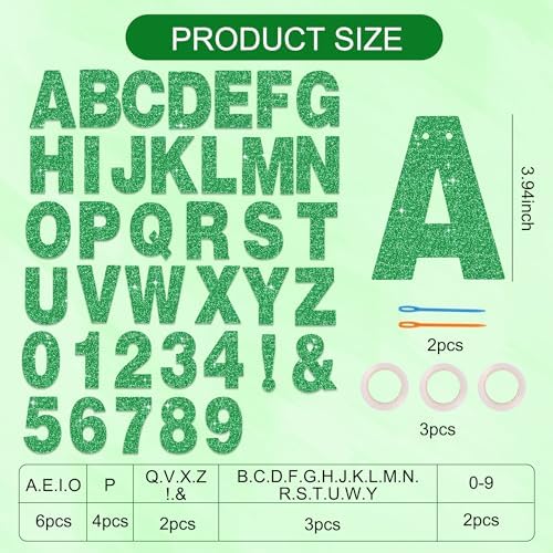 BEISHIDA Glitter Green 116 PCS A-Z DIY Letter Custom Banner Party Decor - Image 2
