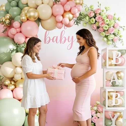 CROSSFINGERS Pink and Green Baby Shower Decorations for Girls - Image 4
