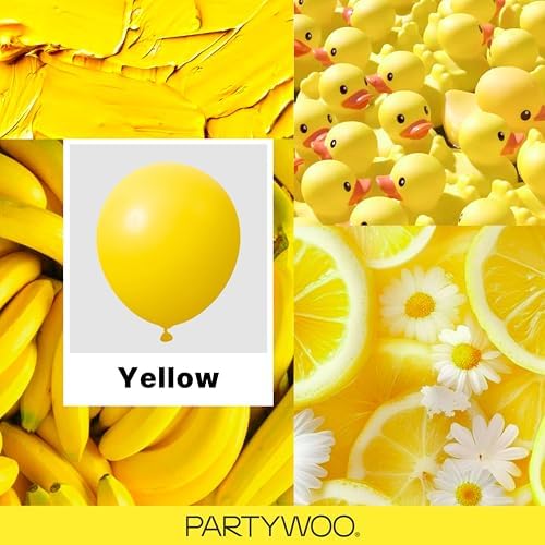 PartyWoo Yellow Balloons 50pcs Latex Helium Balloons 12 Inch (Pack of 2) - Image 2