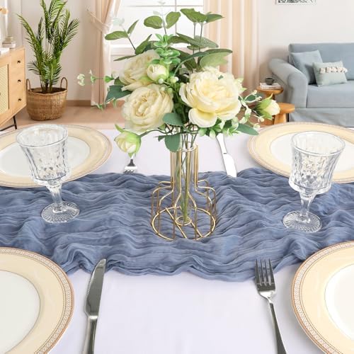 6 Pack 10Ft Dusty Blue Cheesecloth Table Runner 23 x 120 Inch - Image 4