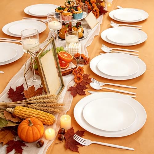 ejonirinjonir 150pcs Heavy-Duty White Plastic Plates for Party Serves 30 - Image 4