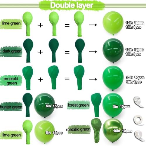 Double Stuffed Green Balloon Arch - Image 3