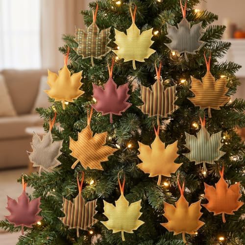 Tudomro 27 Pcs Felt Fall Tree Ornament Decoration, Maple Leaf - Image 5
