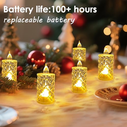 24pcs Flashing Battery Powered LED Votive Tea Candles, Realistic Electronic Fake Candles for Birthday Gifts for Women Mom Grandma Mother's Day Decoration - Image 2
