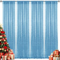 2×8FT-4PCS Blue Sequin Backdrop Curtains Panels, Photography Backdrop Glitter Curtains Fabric Background for Christmas Wedding Party Decor by Pufogu