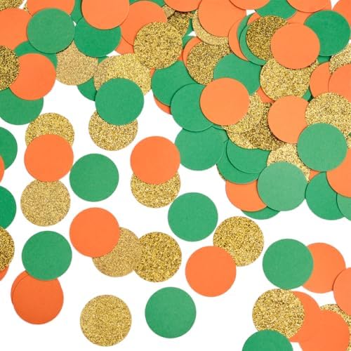MOWO Gold Orange and Green Confetti Table Decoration, 1.2'', 200pc by MOWO